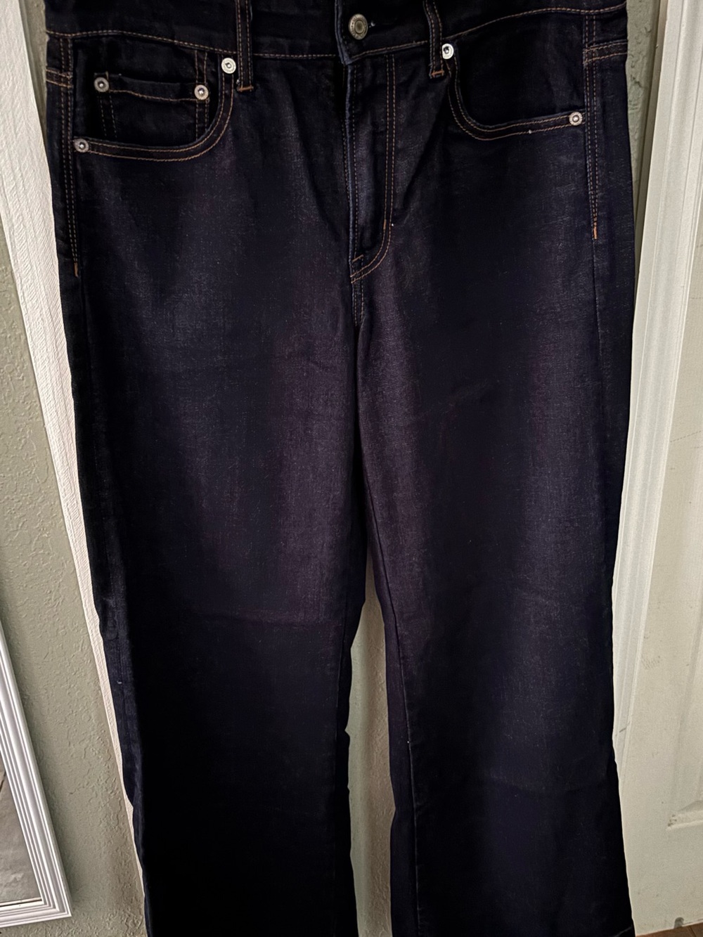 American Eagle Outfitters Dark Indigo Jeans with Contrast Stitching